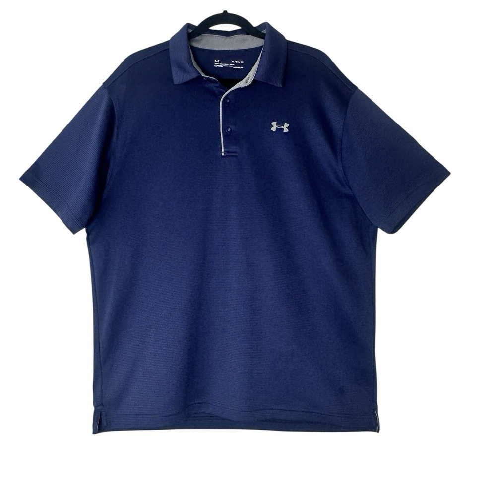 Under Armour Golf Polo HeatGear Loose Short Sleeve Mens XL Navy Blue Athleisure